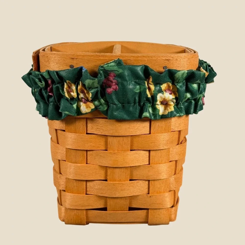 Longaberger 1996 Handwoven Maple Divided Hostess Serving Basket Signed by Weaver